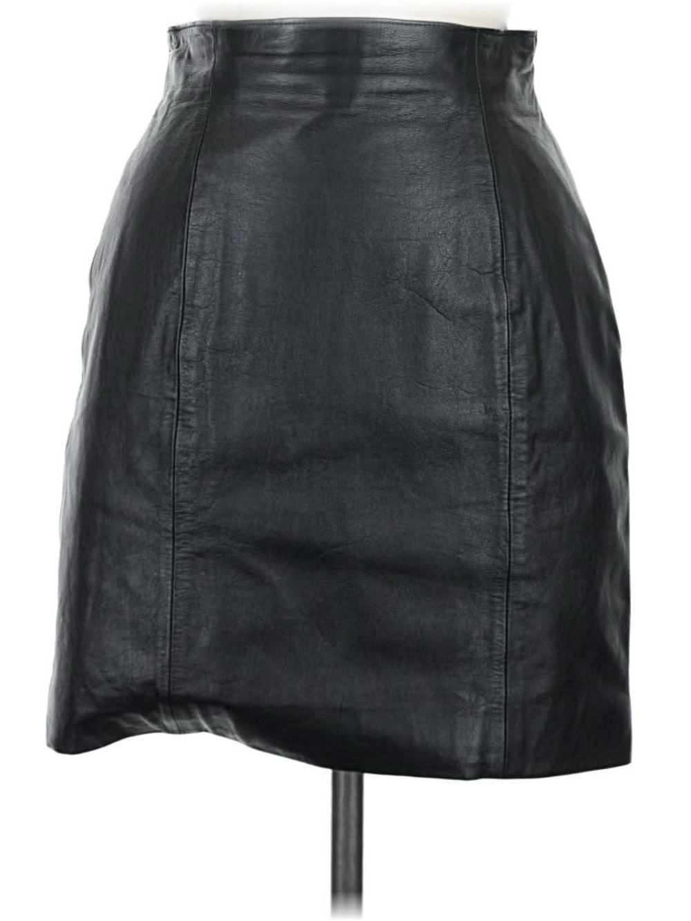Vintage Wilson’s Leather Black Mini Skirt Sz 4 A Line Pencil Skirt VTG 80s